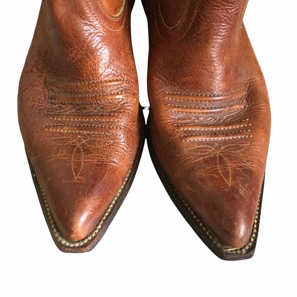 SANCHO Vintage Brown Leather Western Cowboy Boots - Picture 8 of 12